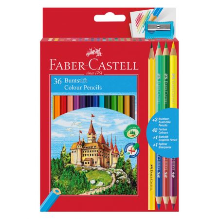 Creioane colorate FABER-CASTELL, eco 36+3 culori